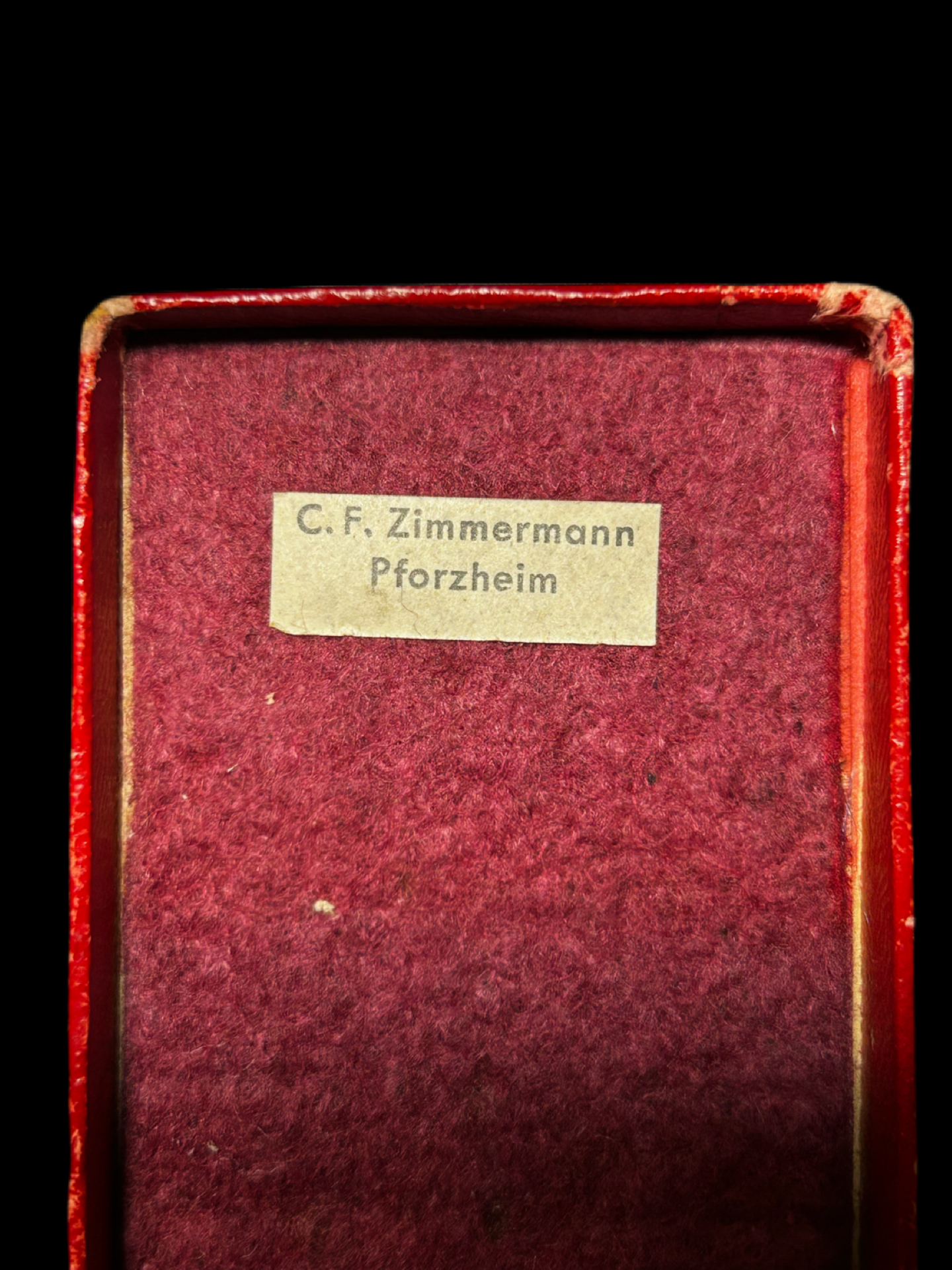 Cased German 25 Year Long Service Award C.F. Zimmerman Pforzheim